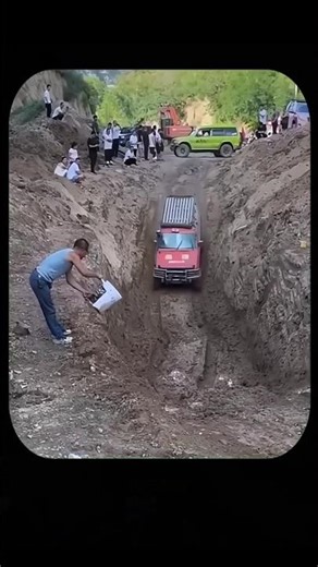 Car vs Muddy Hole: This Gets Wild #shorts