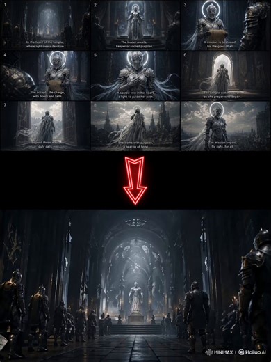 Here's a workflow that genuinely cuts AI video failure rates in half.Step 1: Use GPT Image 2 to generate a 3×3 storyboard — 9 coherent panels from a single prompt. Character identity, lighting, and tone all locked in.Step 2: Feed that grid into Seedance 2.0 on @Hailuo_AI . The model reads the storyboard as a pre-production document and renders the video almost exactly to the panels.The result? You stop gambling on motion prompts and start directing from a proper shot list. #minimax #hailuo