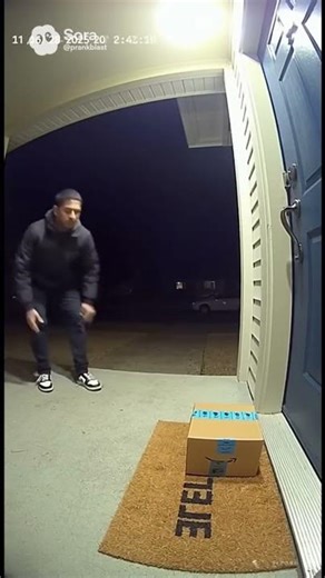 Package Thief Hit by a Paint Trap on Camera