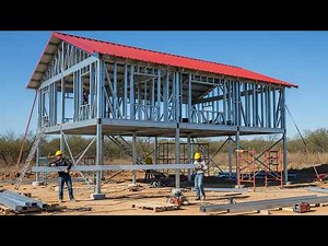 This master builder is constructing a modern steel house from scratch! The entire process!