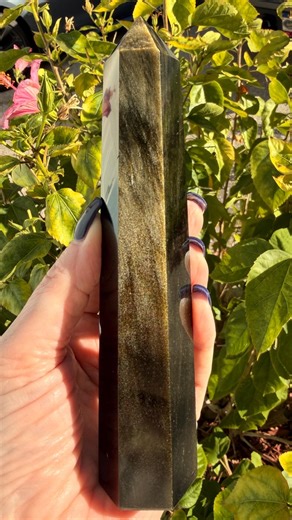Natural Golden Sheen Obsidian Tower | Polished Obsidian Point | Volcanic Glass Crystal | 6.7” - Etsy