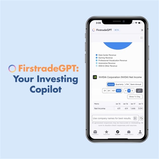 Seeing is believing. Experience the power of FirstradeGPT’s data visualization tools. | Firstrade