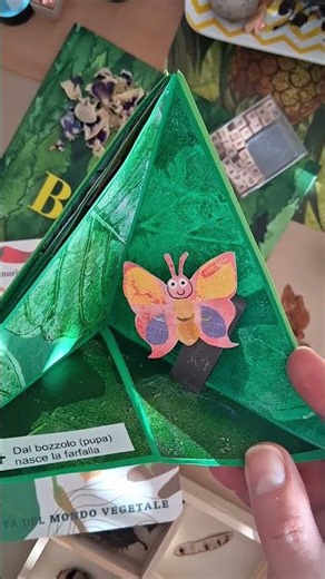 Il ciclo vitale della farfalla 🐛🦋 | Diorama Pop-up Book #farelibri #popupbook #art #gelliprinting