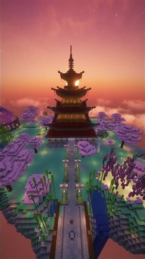 ✨ We Built a Japanese House on a Floating Island ☁️ #minecraft #shorts