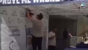 🎥Hologram Projector used to work within the white tent.⛺️ (See last video on the chair going through the table.) Great breakdown by Terry R Eicher - Flat Out Truth (Isaiah Ezekiel on Facebook). I personally think they used fake blood and CGI from this technology and carried him to the black SUV (and not an ambulance) where he was fine after that technology and blank bullet magic trick. But weird about the trap door also though many may argue it’s a maintenance cover for piping. | Bret Johnson