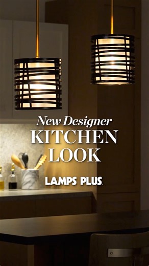 A favorite designer look for kitchen and dining areas is beautiful black and gold ⭐️ Timeless and sophisticated, this classic color combination creates visual texture and depth in any style space. Perfect for statement chandeliers and pendants overhead, this elegant look also shines well on lamps, wall lights, and more. #myLampsPlus Warm up your home with black and gold designs. Get started here: https://bit.ly/3yt2f9t Featured: Cassia Brass Gloss Black Mini Pendant- Style 655G3 Camden Black & B