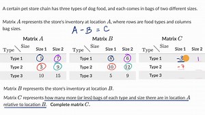 Using matrices to manipulate data: Pet store