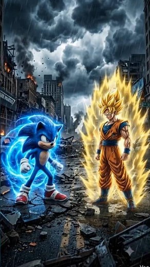 ⚡ SONIC 🆚 GOKU ⚡💙 SUPER SPEED#Goku #SonicVsGoku #SonicBattle #GokuBattle #EpicBattle #AIVideo