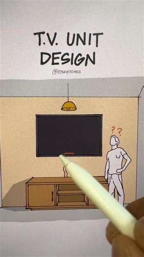 Bhupeshkumar - 07Sketches (Architecture & Design) on Instagram: "TV unit design."