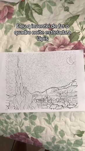 Desenhando a Noite Estrelada de Van Gogh com Lápis
