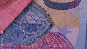 part of paper money bills 10, 20 euro banknotes of european union, concept of savings, banking, tax payment, economic cooperation, actual problems of money and monetary circulation, cash out currency