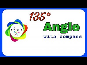 How to construct 135 degree angle with compass||135° angle||srkarts||