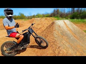 Building Sur Ron X E-BIKE Dirt Jumps!!!!