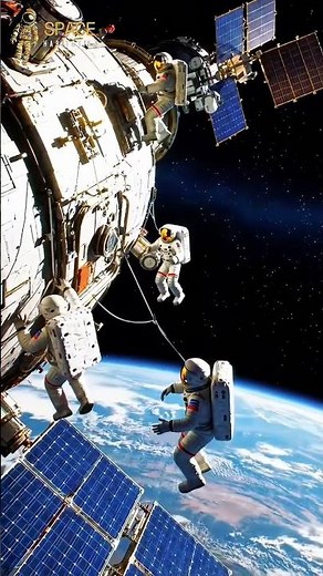 Mission in Orbit 🚀 Astronauts Repair Satellite in Deep Space #space #nasa #satellite
