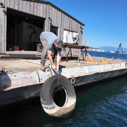 Transforming The Exterior Of Our Navy Barge Houseboat | Ambition Strikes