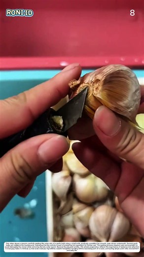 Garlic Peeling: How a Knife Transforms Rough Skins Into Clean Cloves