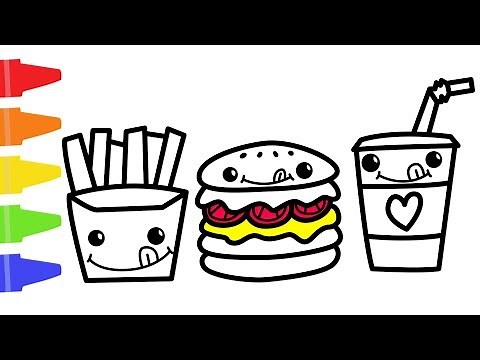Hamburger Coloring and Drawing for Kids,Toddlers /Toy Art | Bee Drawing
