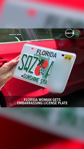 A Florida woman says her new license plate looks like it spells an embarrassing phrase. The DMV offered to replace it for free. #khou11 #Florida #LicensePlate #DMV