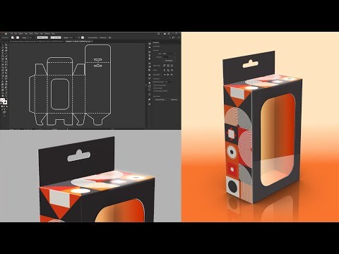 How to Design a Hang Tab Box Dieline ( Diecut ) in Illustrator | Optimized for ESKO Studio