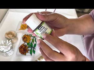 Miniature Glass painting using Pebeo Vitrail لوحة زجاجية مصغرة بإستخدام الوان بيبيو