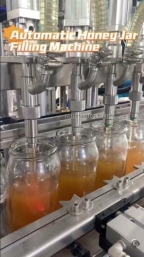 ZONESUN Automatic Honey Filling Machine with Heated Hopper & Material Auto Feeding | 30-40 BPM