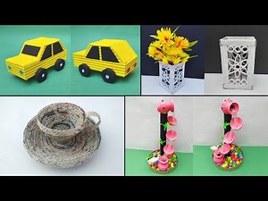 4 easy newspaper craft ideas | DIY crafts with newspaper | Best out of waste craft