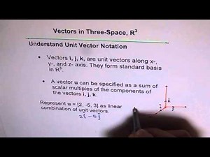 Understand Unit Vector Notation and standard biases in R3