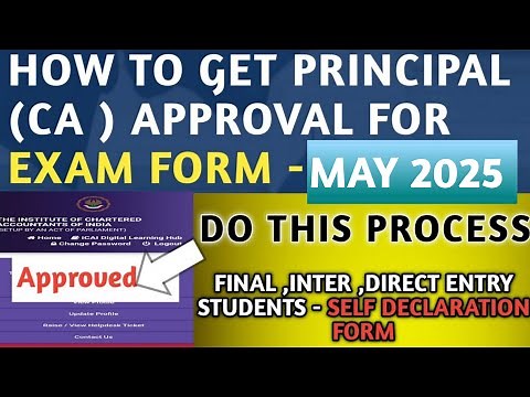 EXAM FORM : HOW TO GET CA PRINCIPAL APPROVAL JANUARY 2026 EXAMS . IN SELF SERVICE PORTAL| CA FINAL