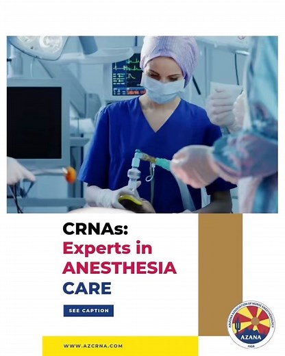 CRNAs – Experts in Anesthesia Care Certified Registered Nurse Anesthetists (CRNAs) are highly trained anesthesia professionals who provide safe, high-quality anesthesia care across all practice settings. Their expertise ensures patients receive the best care possible before, during, and after procedures. 📌 Source: crnasafe.com | AZANA Arizona Association of Nurse Anesthesiology