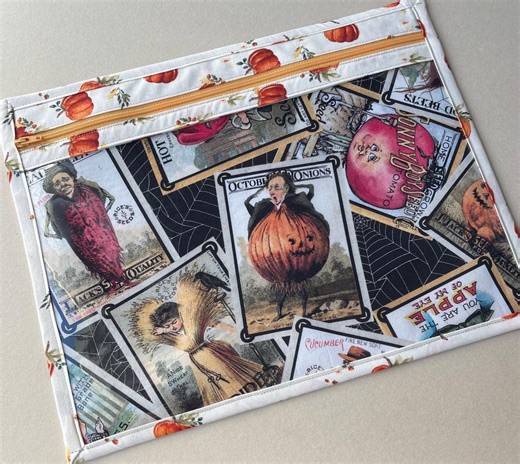 Cross Stitch Vinyl Front Project Bag: Riley Blake Fall Print - Seeds - Etsy