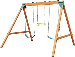 Amazon.com: Swing-N-Slide PB 8360 Ranger Wooden Swing Set with Swings, Brown (Amazon Exclusive) : Toys & Games