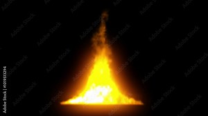 burning fire on black background with realistic flames and glowing effect perfect for animations, digital art and creative projects