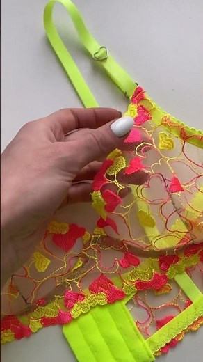 I sewed a lace bra. Handmade underwear