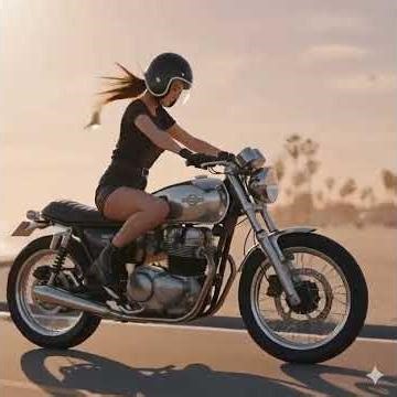 Beachside Bliss - AI Cinematic 🌊🏍️ #Shorts #BikerGirl #AIArt