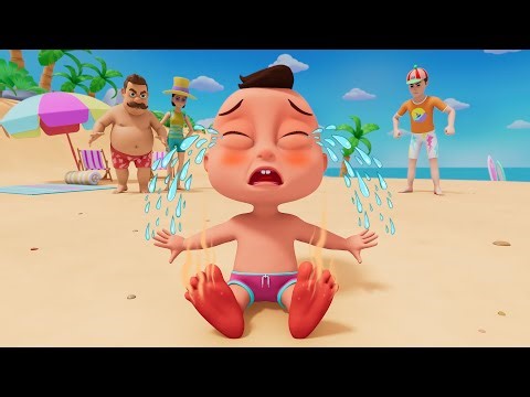 Baby Beach Chaos 🌴👶 Sand, Slippers and Summer Fun | Kids Cartoon & Learning Videos