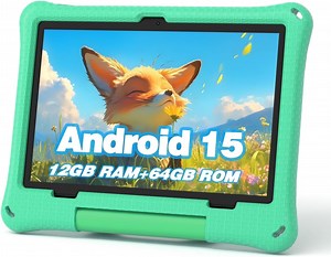 Callsky 10.1" Android 15 Kids Tablet, HD Display, 10-Hour Battery, Parental Controls, Google Kids Space, Green