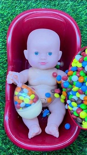 Video Mixing Funny Candy ASMR & Make Up in Bathtubs with Magic M&M's Slime 54 #funny #toys