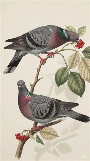 Band-tailed Pigeon - Brought to Life - Inspired by John James Audubon