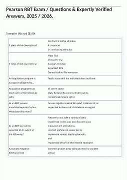 Pearson Rbt Exam Questions En Expertly Verified Answers 2025 2026 video