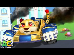 Oh no! Tiger POLICE Car EVIL TWIN attacks the City! | Police Rescue Team | AnimaCars | Kids Cartoon