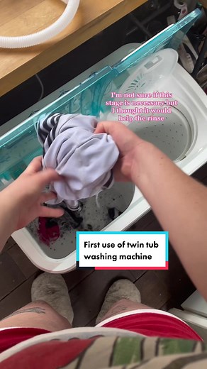 Replying to @Lizz B Here it is! My first use, learning how to use my new twin tub washing machine. This is going to be such a game changer for me! #twintubwashingmachine #londoncanals #narrowboatlife