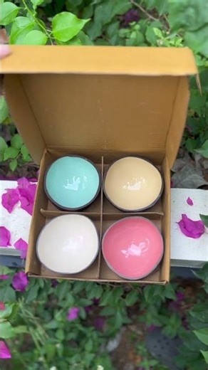 Thenga Mini Enamel Coated Bowls | Coconut Shell Bowl Gift Set