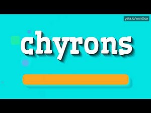 CHYRONS - HOW TO PRONOUNCE IT!?