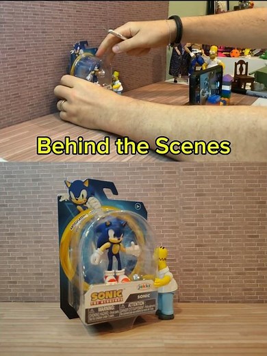 Behind the Scenes Homer Helps Sonic the Hedgehog ‎⁨‪@JAKKSPacific‬ Simpsons Stop Motion Unboxing