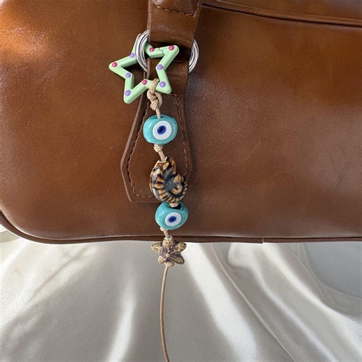 Evil Eye Bag Charm With Star Accent – Boho Spiritual Protection Keychain - Etsy