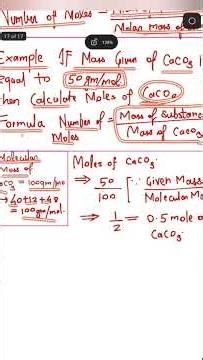 Mole concept. Calculation of moles of substance #shorts #chemistry