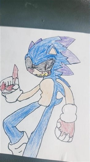 a drawing of sonic exe enjoy