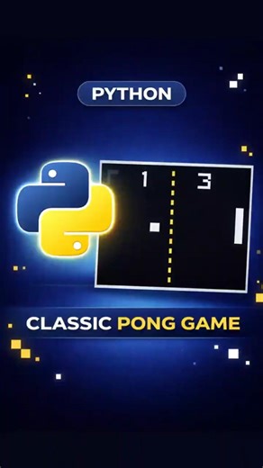 classic pong game with python #shorts #trendingshorts #viralshorts #python #programming #pong