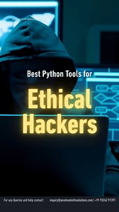 Best Python Tools Every Ethical Hacker Must Know 🐍💻 From network scanning to web hacking, Python makes ethical hacking easy and powerful. 📌 Learn step-by-step with Axximum Infosolutions 💬 Comment what topic you want next 🔔 Follow for daily cybersecurity tips #EthicalHacking #PythonForHackers #CyberSecurity #PythonTools #BugBounty #Pentesting #HackingTools #LearnEthicalHacking #CyberAwareness #InfoSec #ProgrammingLife #AxximumInfosolutions #HackerMindset #TechEducation | Axximum Infosolution