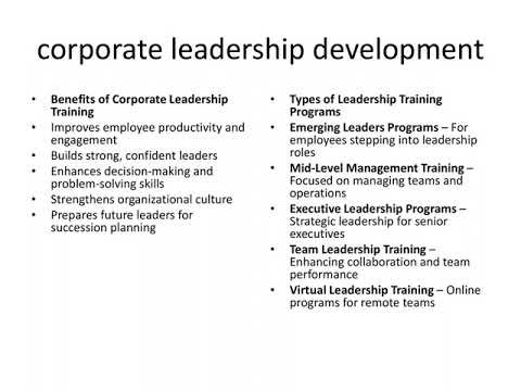 corporate leadership training programs